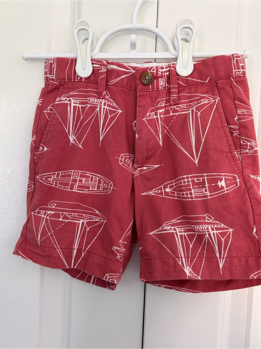Crewcuts boys nautical red sailboat shorts size 3 coastal sailing summer